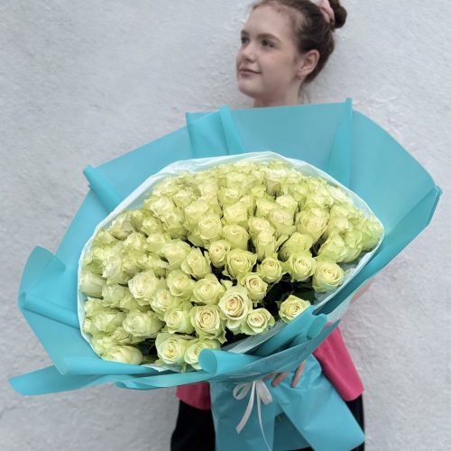 Букет из 101 белой розы Кения (L)