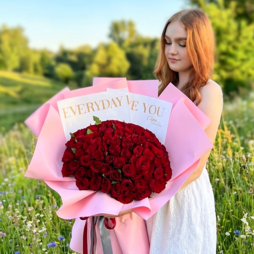 Букет-гигант из 101 красной розы (Размер L)