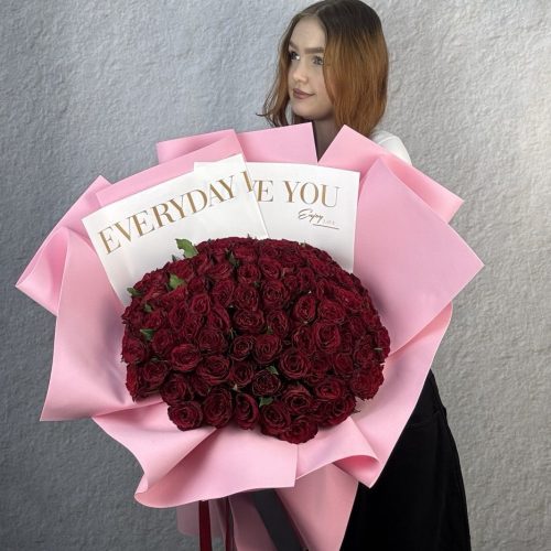 Букет-гигант из 101 красной розы Кения (XL)