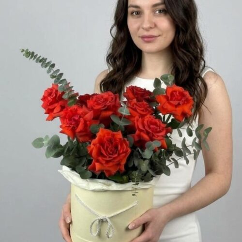 Коробка с французскими розами (Большой L)
