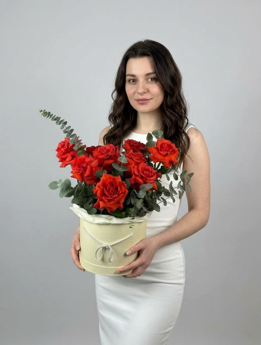 Коробка с французскими розами Несено