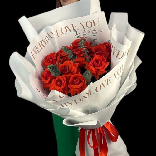 Букет-гигант из красных французских роз