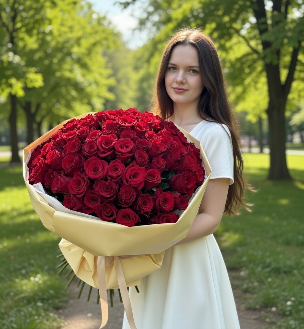 Букет из 101 красной розы
