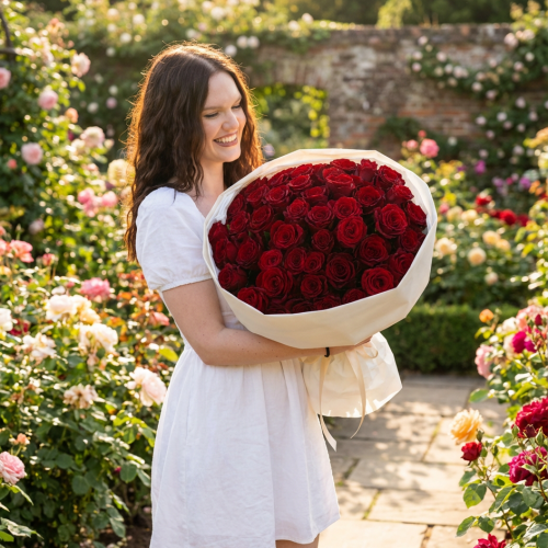 Букет из 51 красной розы (Размер M)