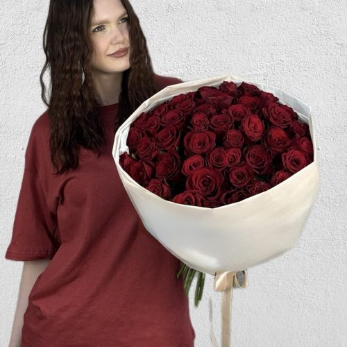 Букет из 51 красной розы Кения (M)