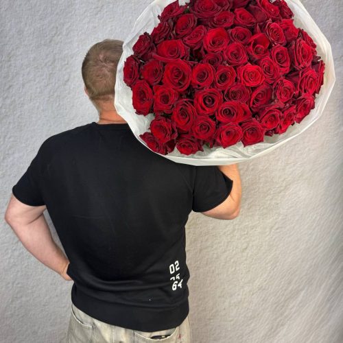 Розы бордовые  51 шт