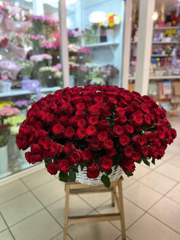 Шикарная корзина из 301 кенийской розы — изображение 2