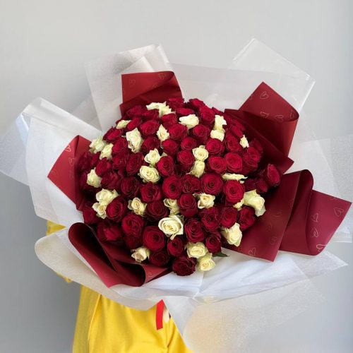 Букет-гигант из 101 розы Кения (размер L)