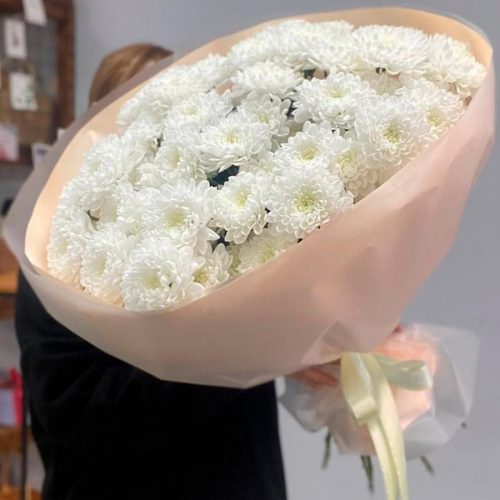 Букет хризантем "Белоснежное облако"