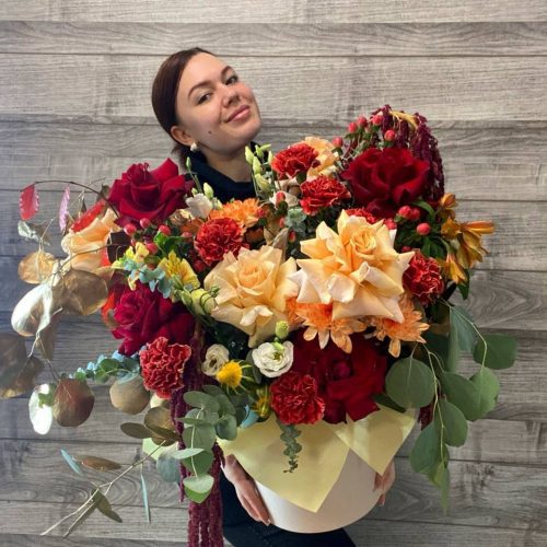 Осенний wow-букет в коробке