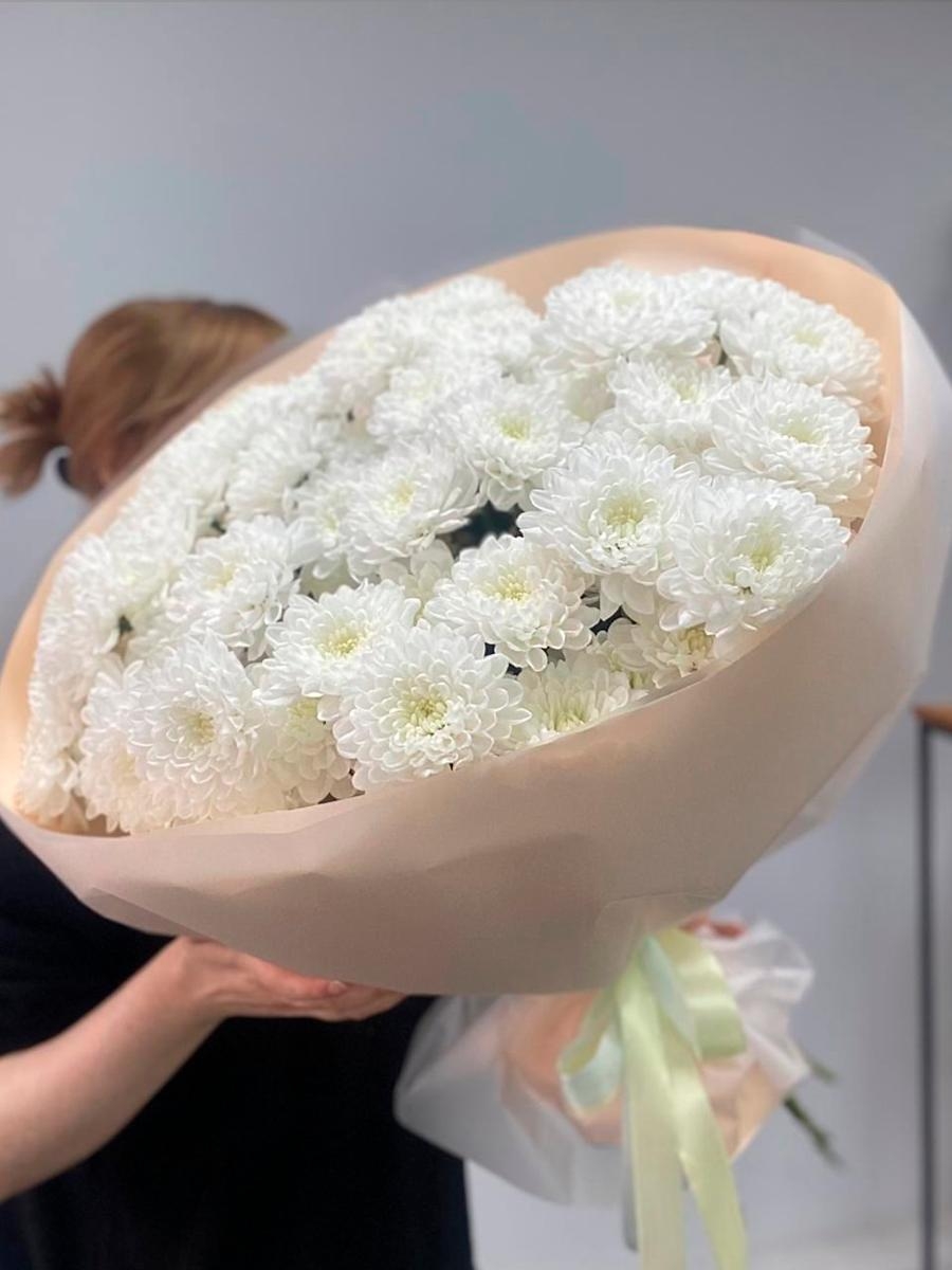 Букет хризантем "Белоснежное облако"