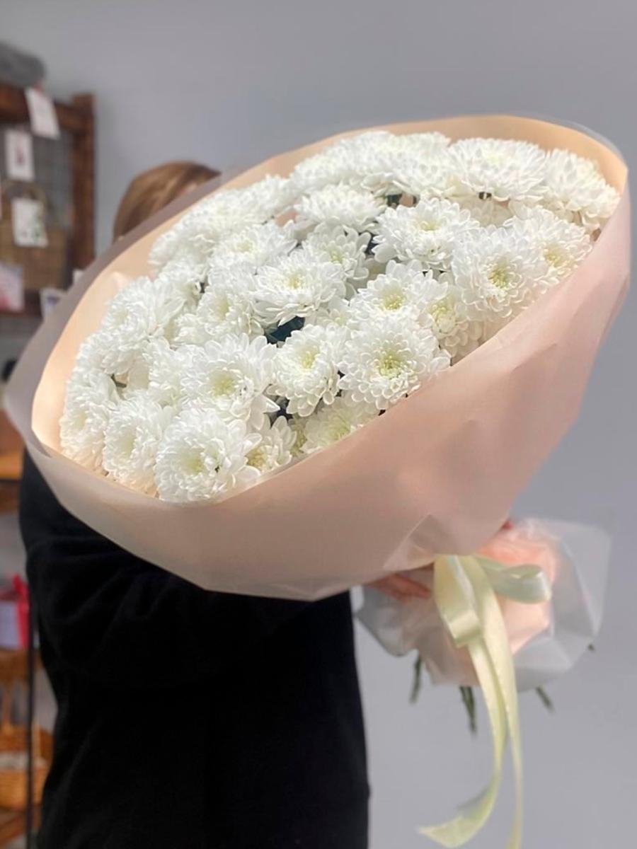 Букет хризантем "Белоснежное облако" — изображение 2