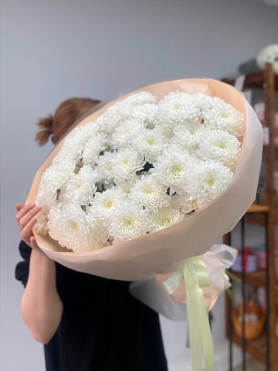 Букет хризантем "Белоснежное облако" — изображение 3