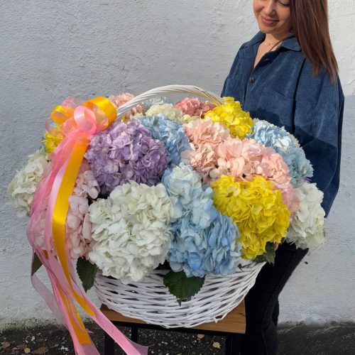 WOW Корзина гортензий "Люкс"