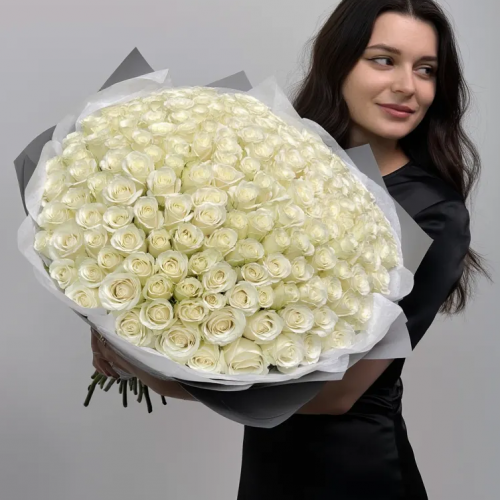 Букет из 151 белой розы Кения (размер XL)