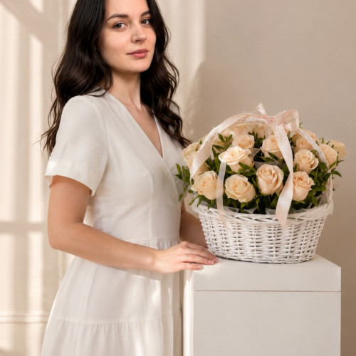 Корзина из кремовой 11