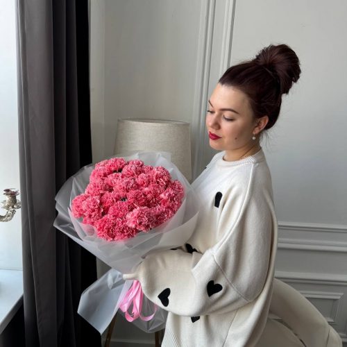 Букет из диантусов  "Тайное свидание"