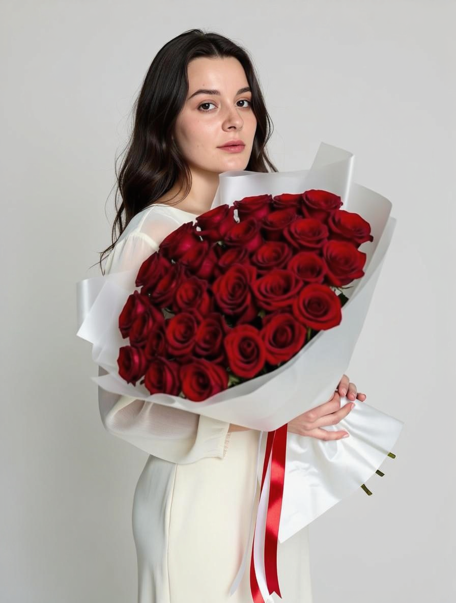 Букет из бордовых роз
